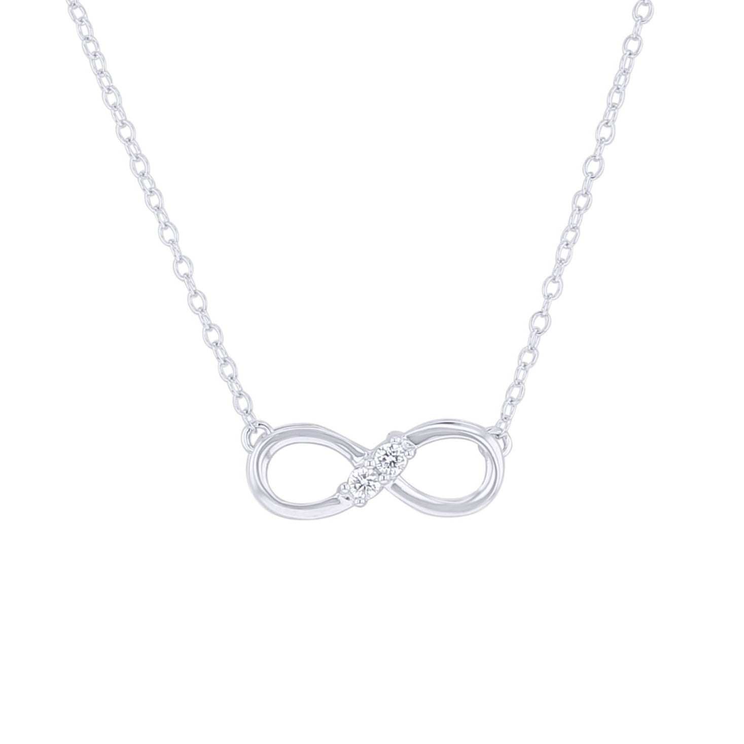 Silver Always & Forever Infinity Diamond Necklace