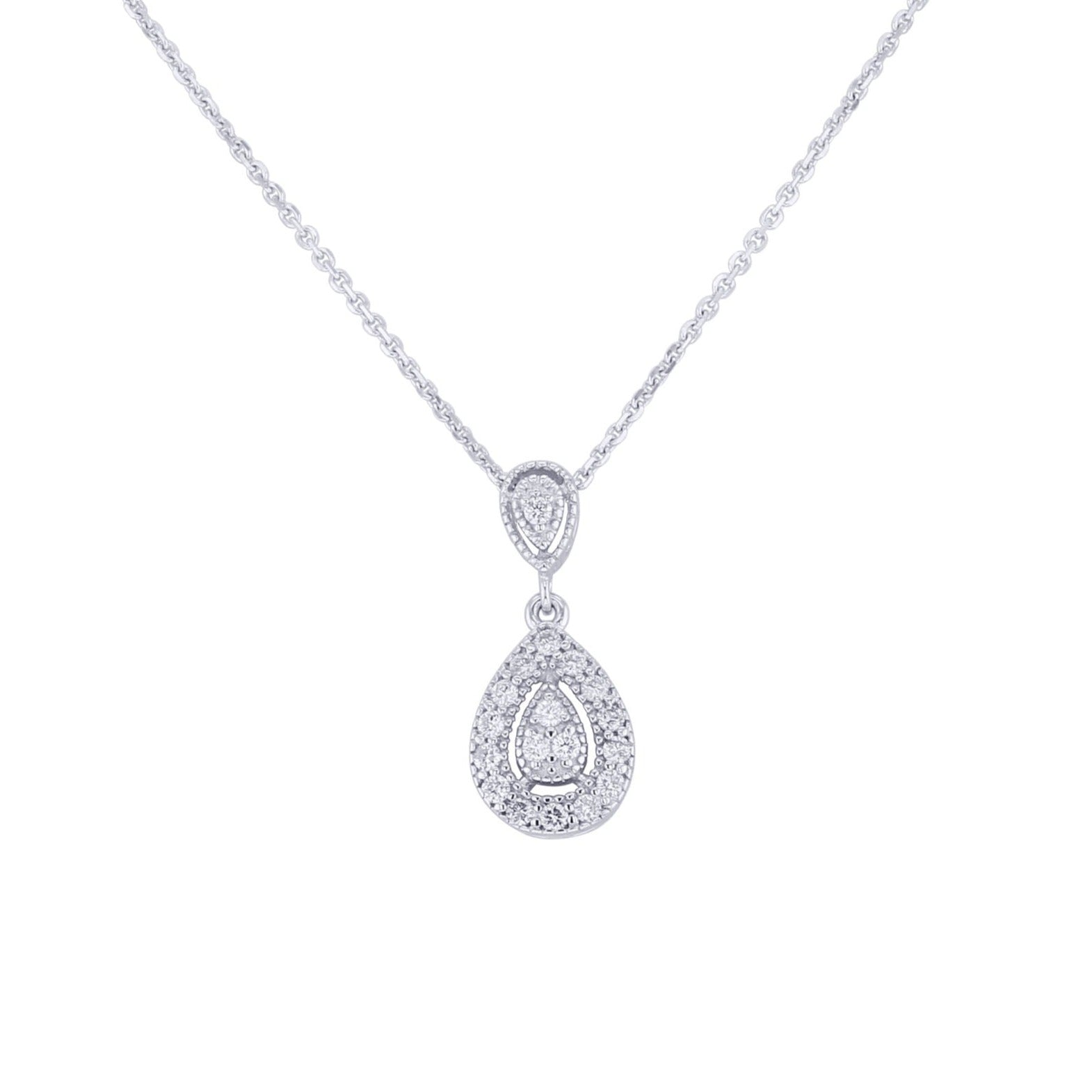 Silver Serenity Diamond Drop Necklace – Steven Singer Jewelers