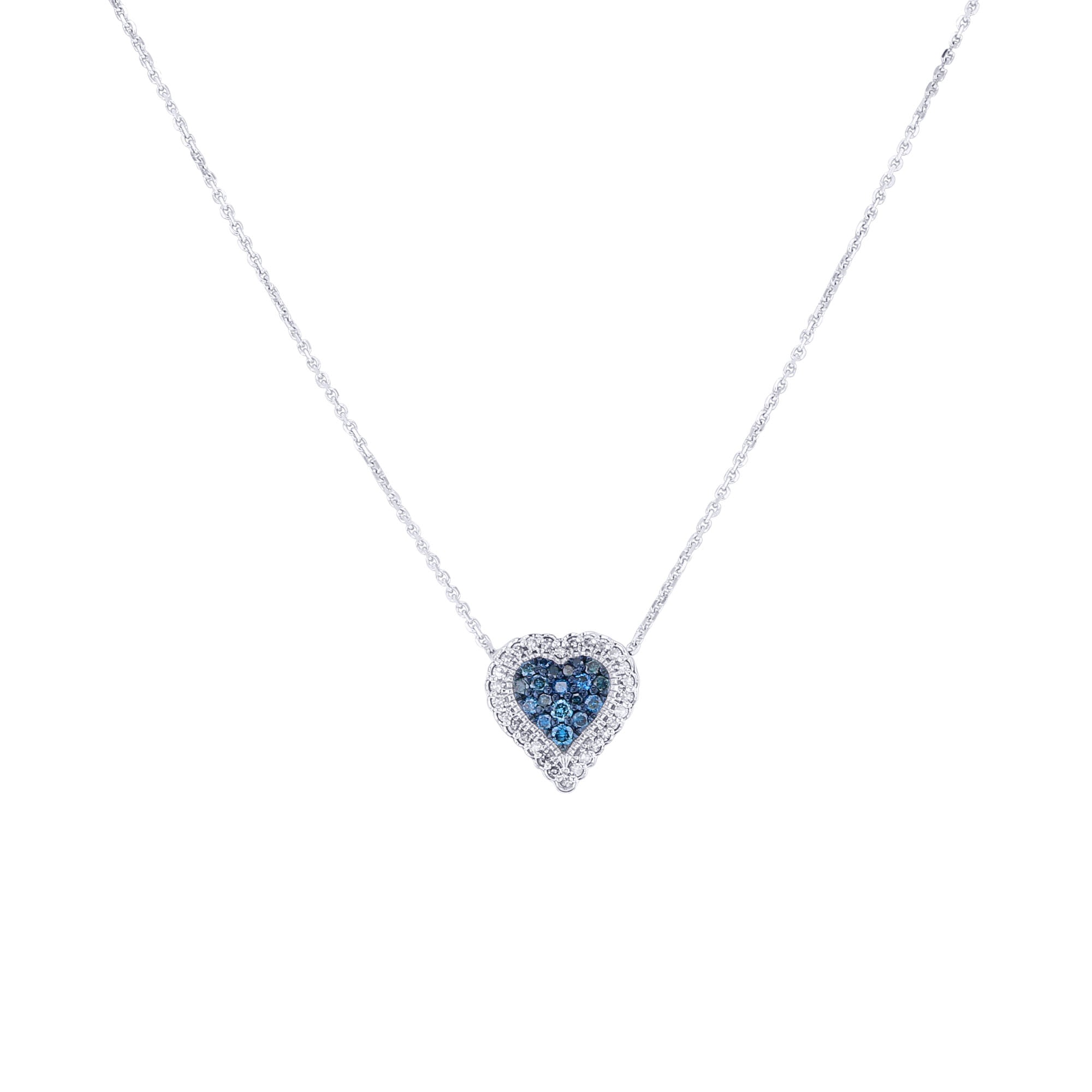 Full of Love Blue and White Diamond Necklace