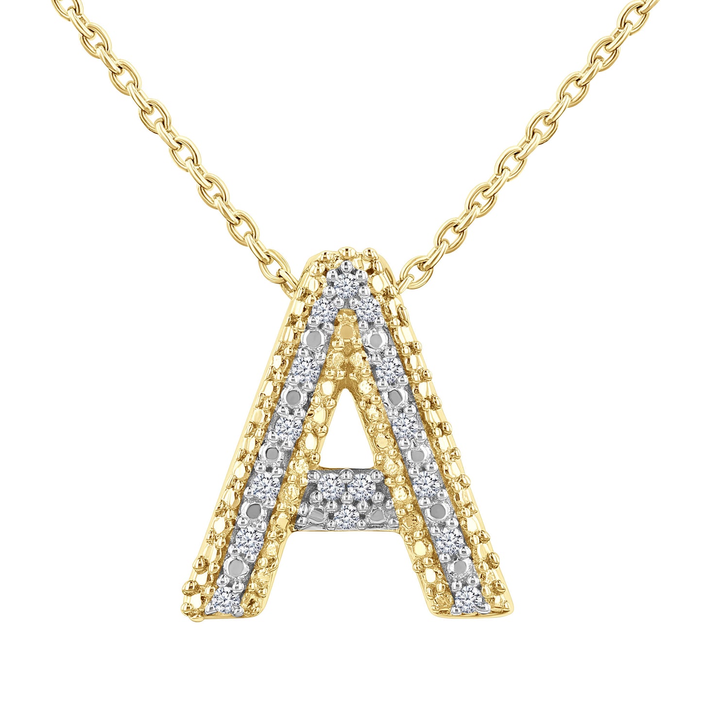 Silver Bubble Initial Diamond Necklace