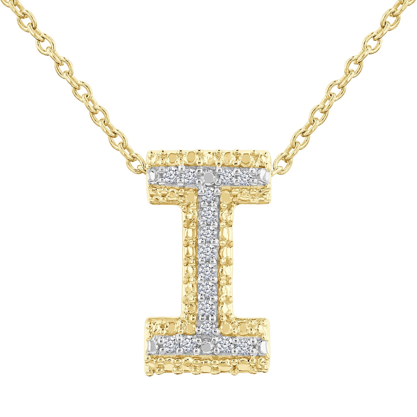 Silver Bubble Initial Diamond Necklace