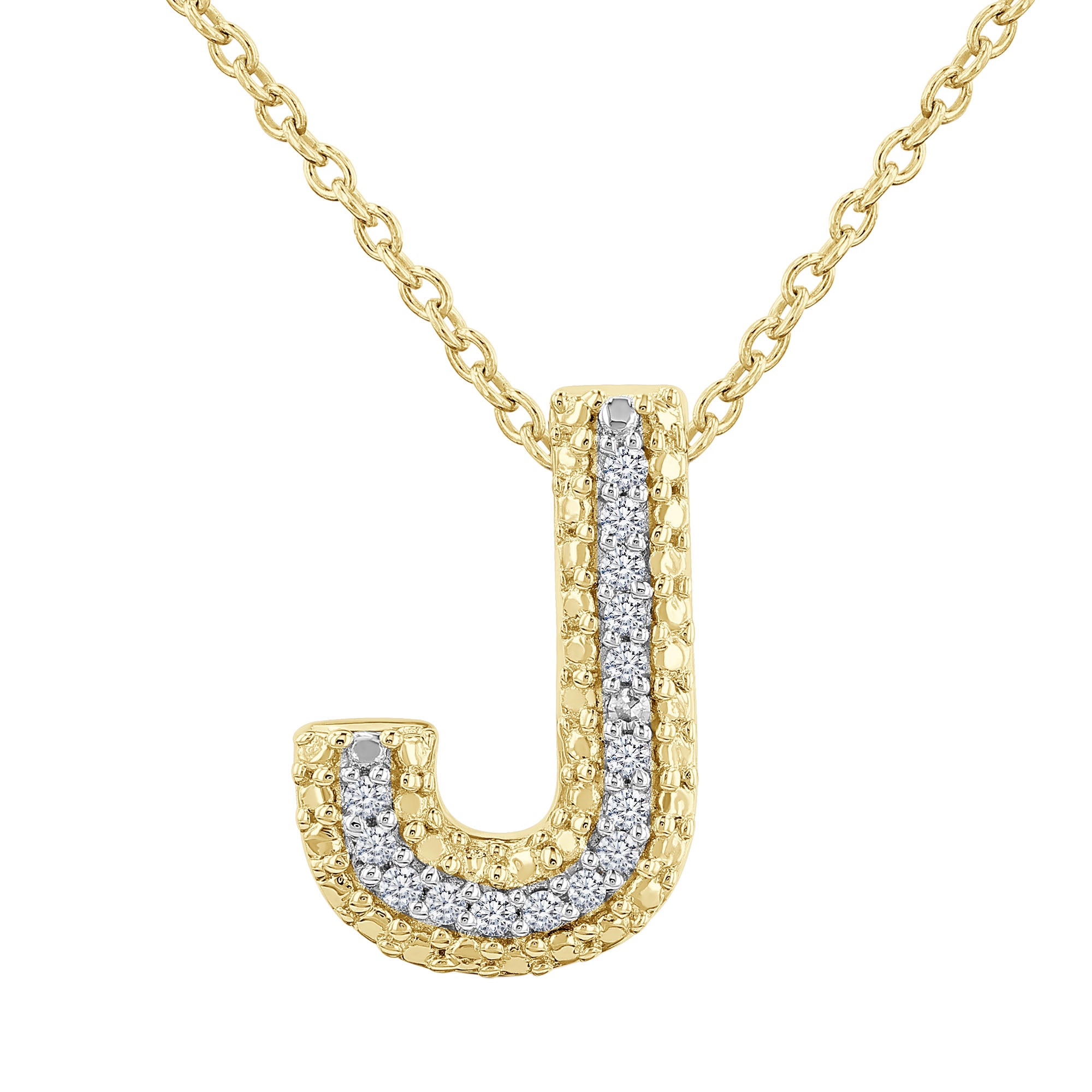 Silver Bubble Initial Diamond Necklace
