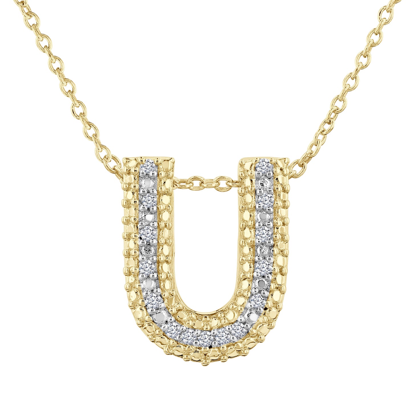 Silver Bubble Initial Diamond Necklace