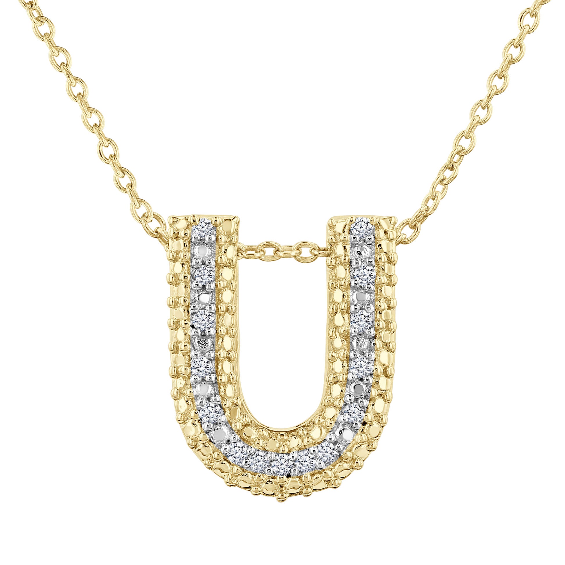 Silver Bubble Initial Diamond Necklace