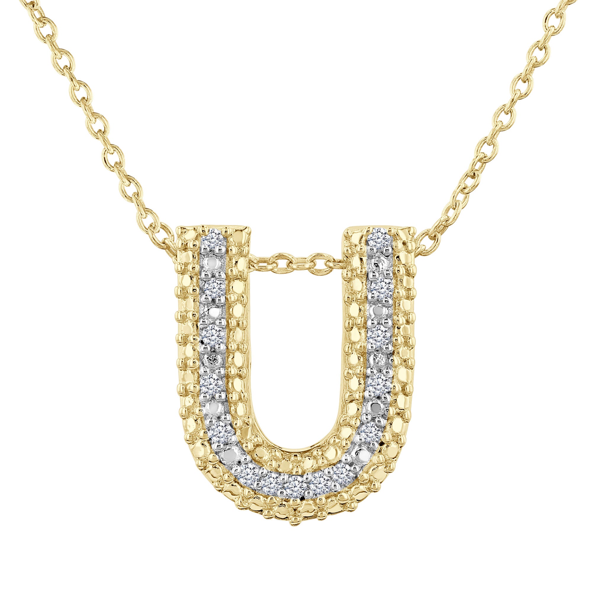 Silver Bubble Initial Diamond Necklace