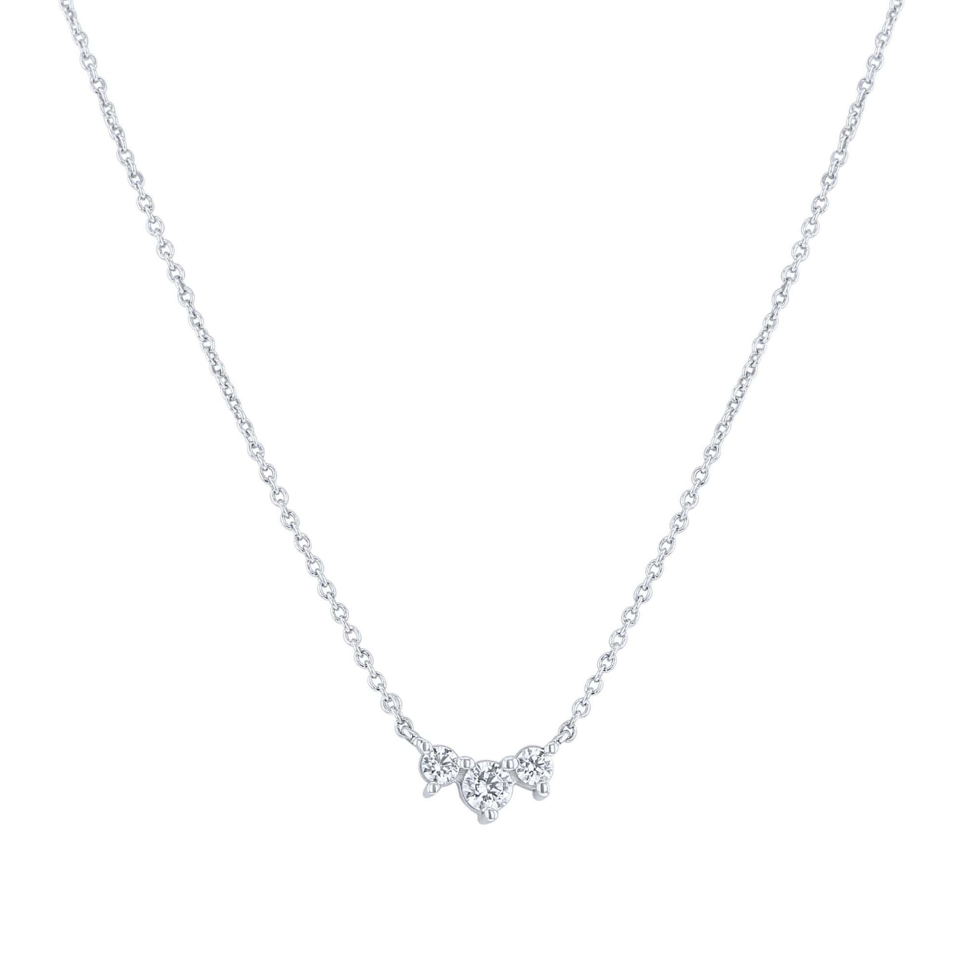 Iris Three Stone Diamond Necklace- 1/6ct