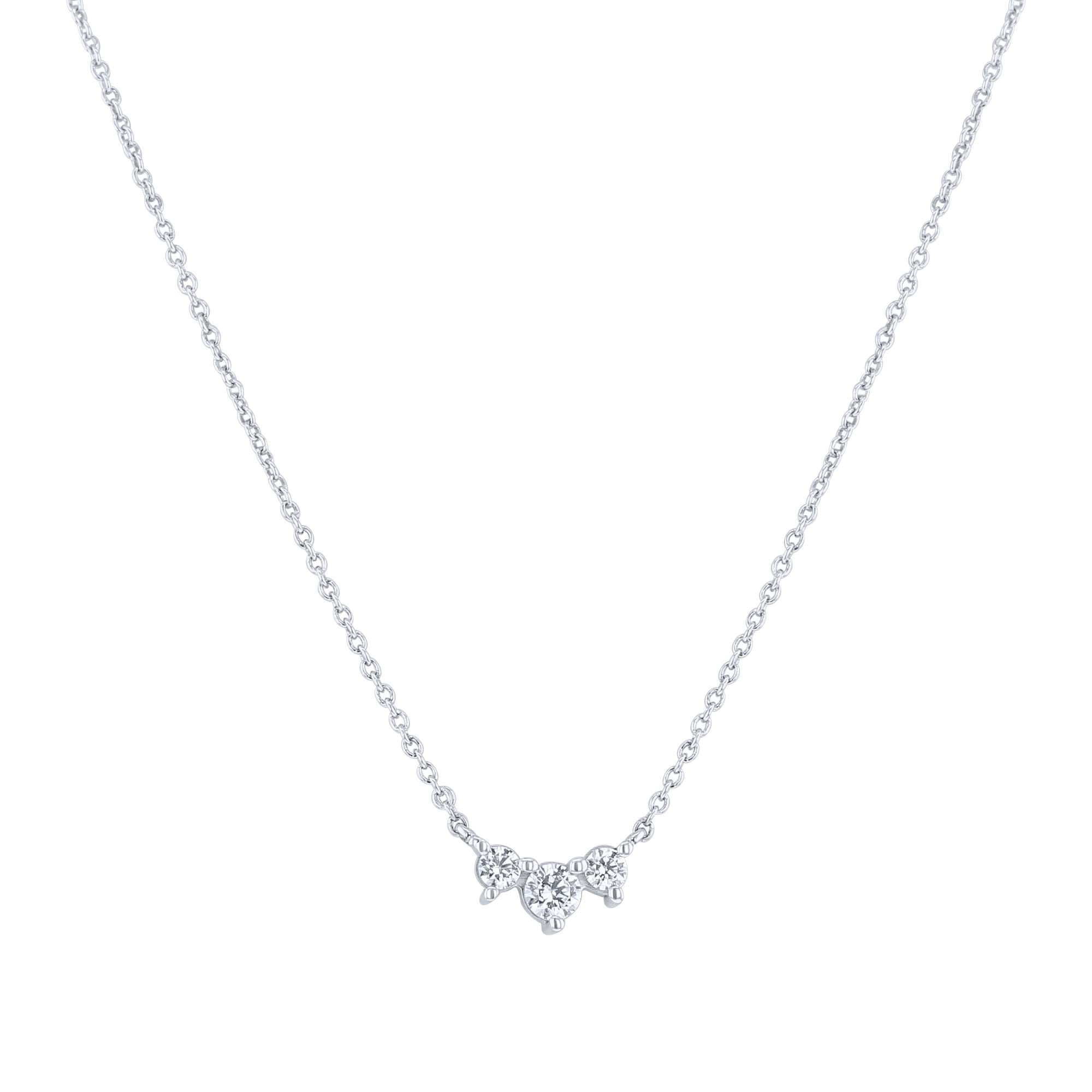 Iris Three Stone Diamond Necklace- 1/6ct
