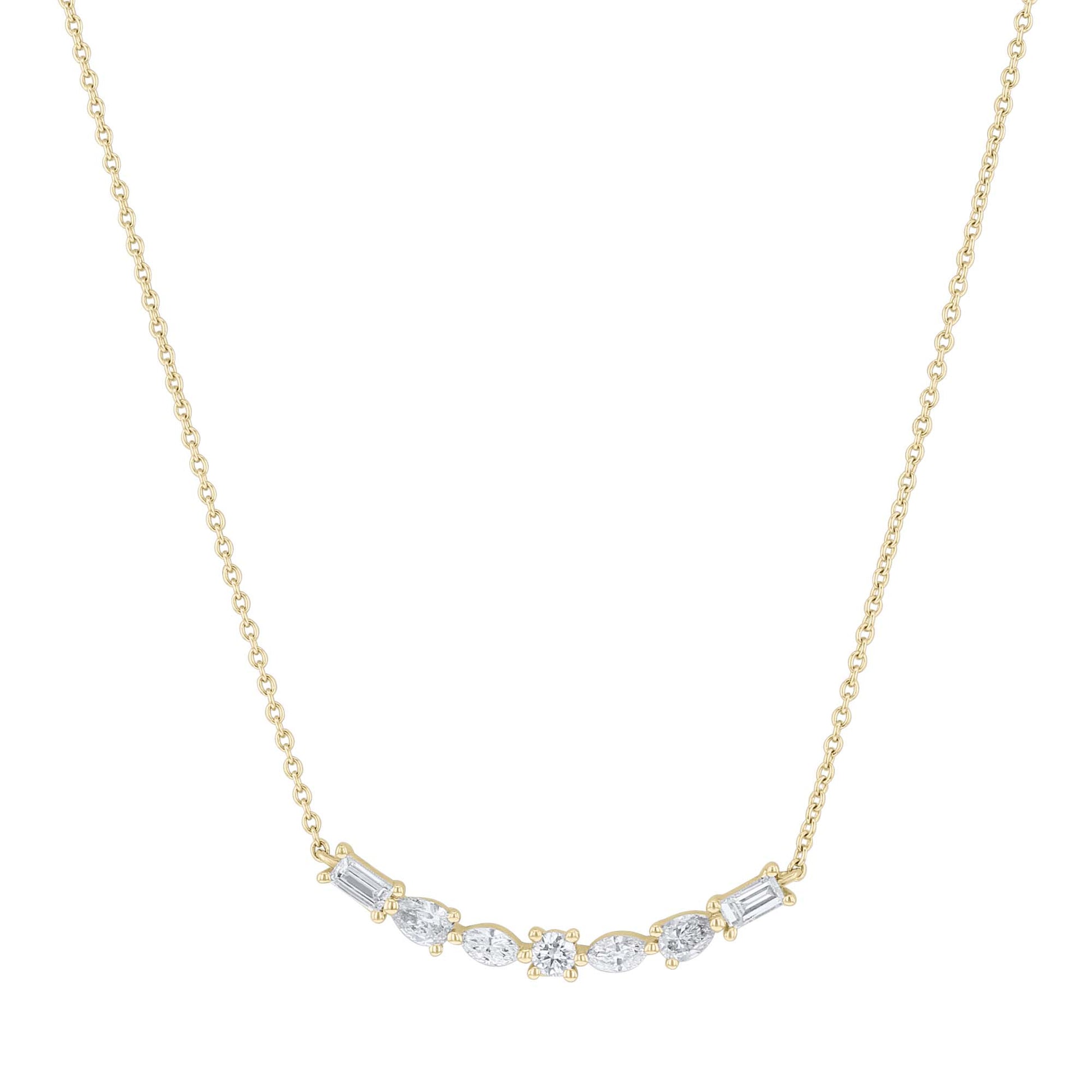 Diamond Medley Curve Necklace
