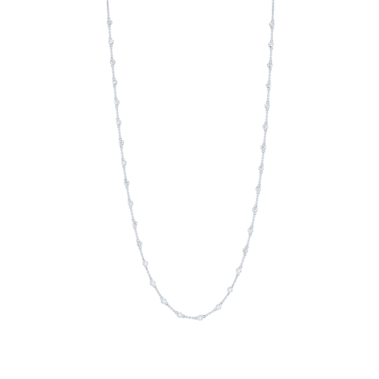 Bezel Station Diamond Necklace 1ct
