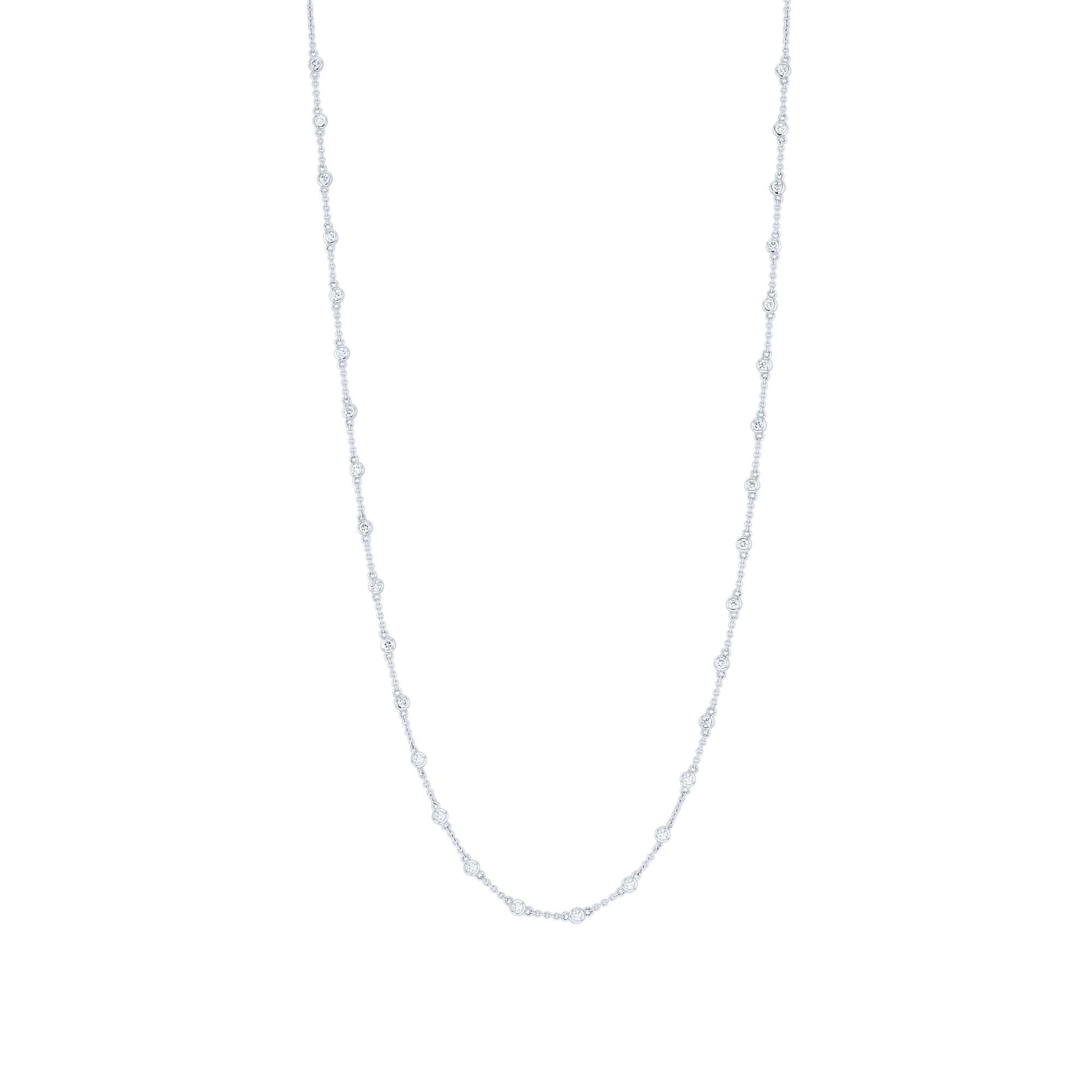 Bezel Station Diamond Necklace 1ct