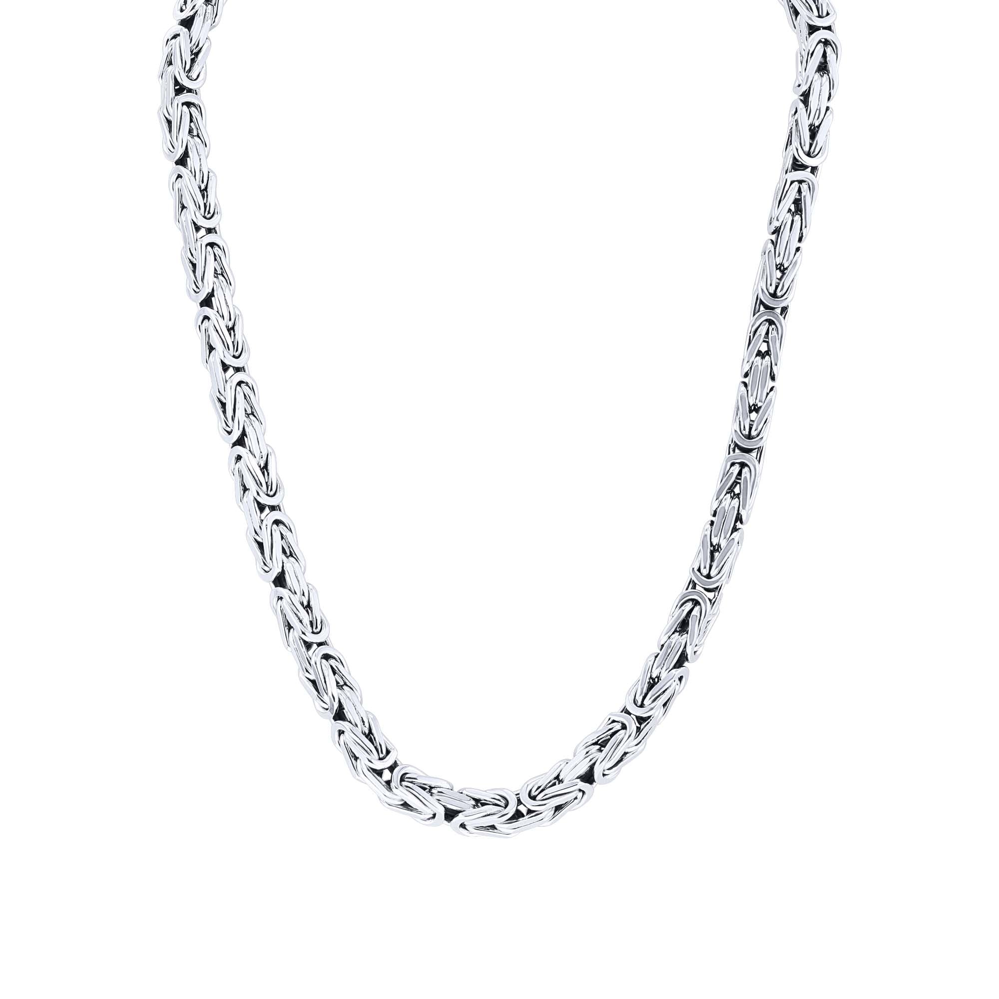Silver Byzantine Chain Necklace- 7.2MM – Steven Singer Jewelers