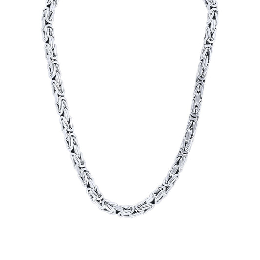 Silver Byzantine Chain Necklace- 7.2MM
