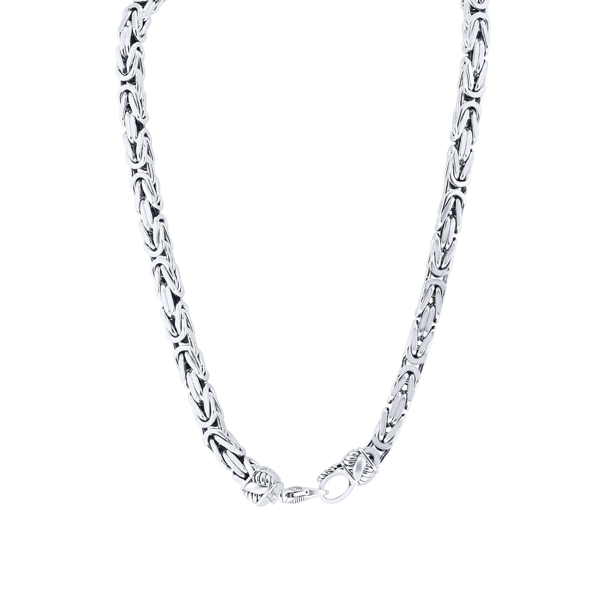 Silver Byzantine Chain Necklace- 7.2MM