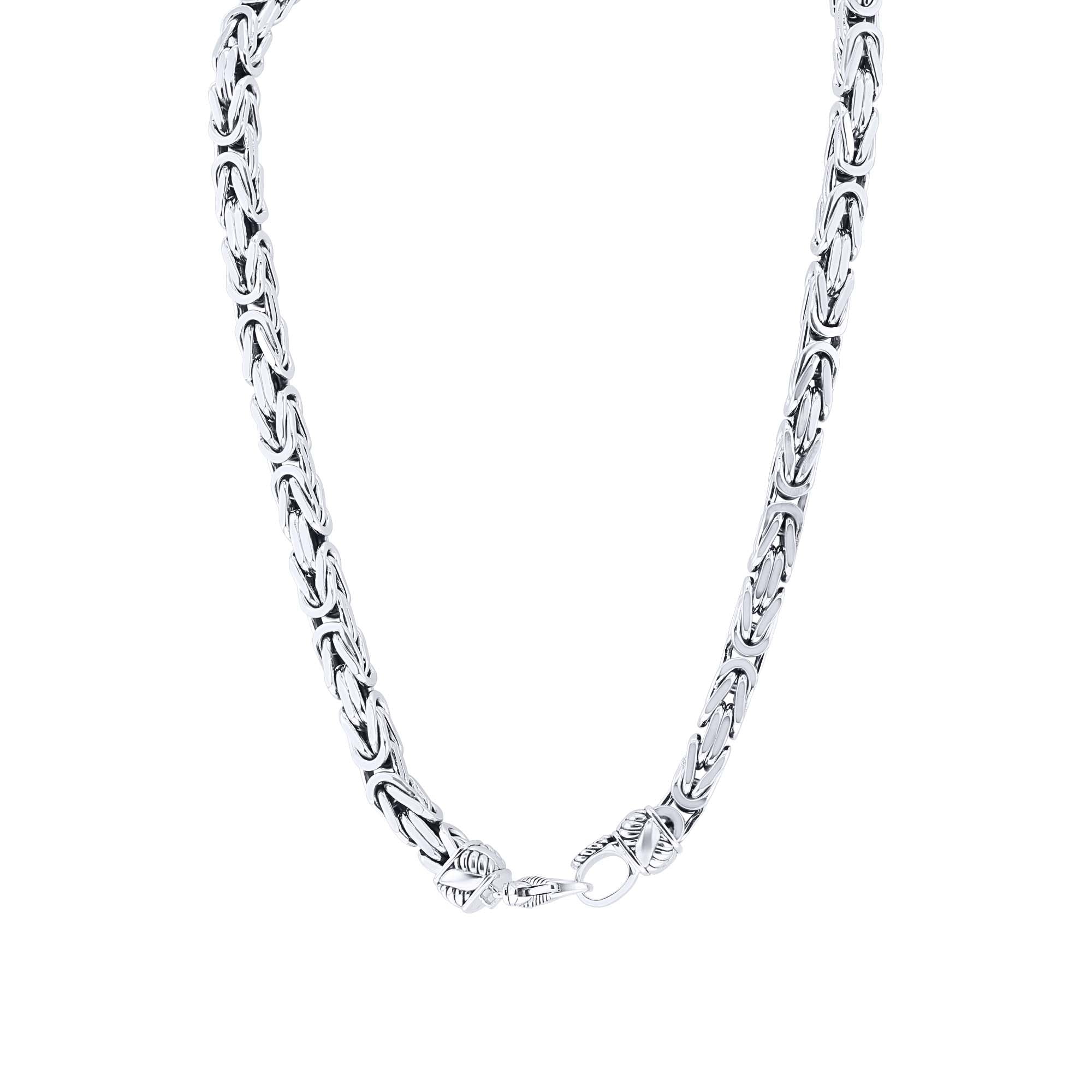 Silver Byzantine Chain Necklace- 7.2MM
