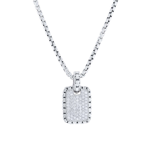 ■5/10迄■Tuareg Zezi ネックレス トップ 保存袋 カード Silver Pershing Diamond Dog Tag Necklace – Steven Singer Jewelers
