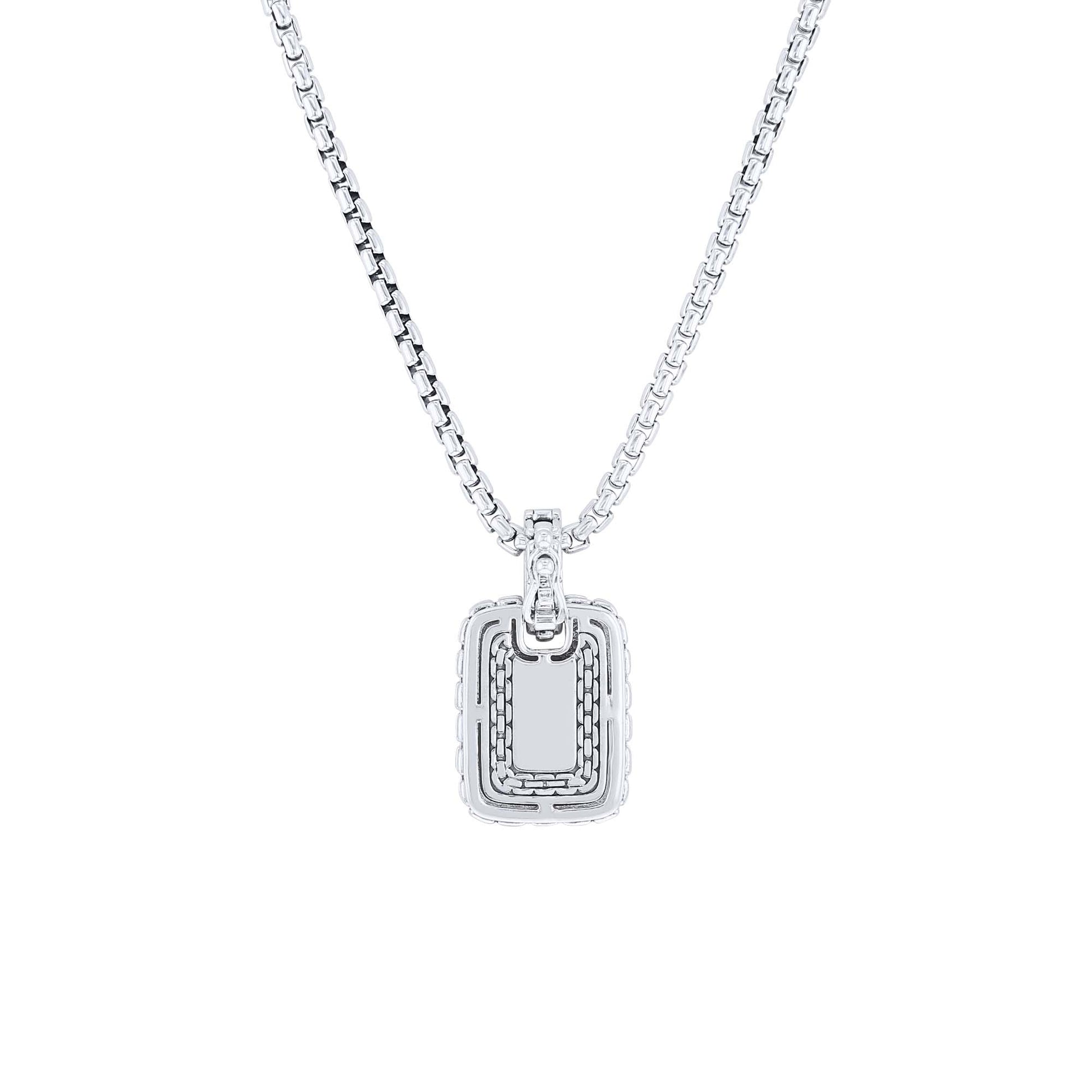 Silver Bradley Blue Lapis Dog Tag Necklace
