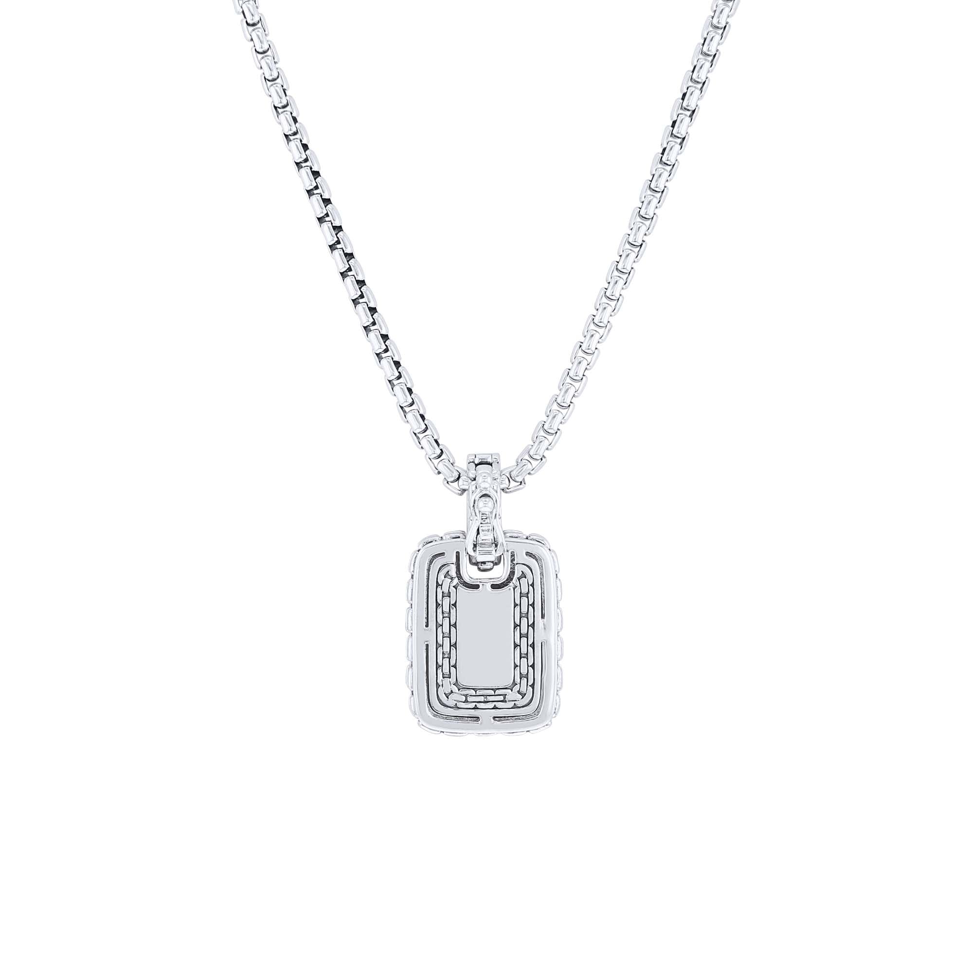Silver Pershing Diamond Dog Tag Necklace – Steven Singer Jewelers
