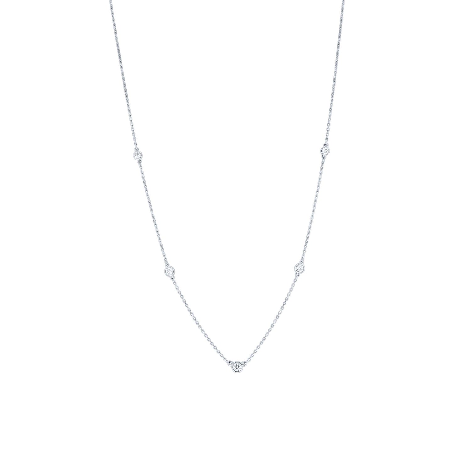 Classic Bezel Station Diamond Necklace 1/4ct