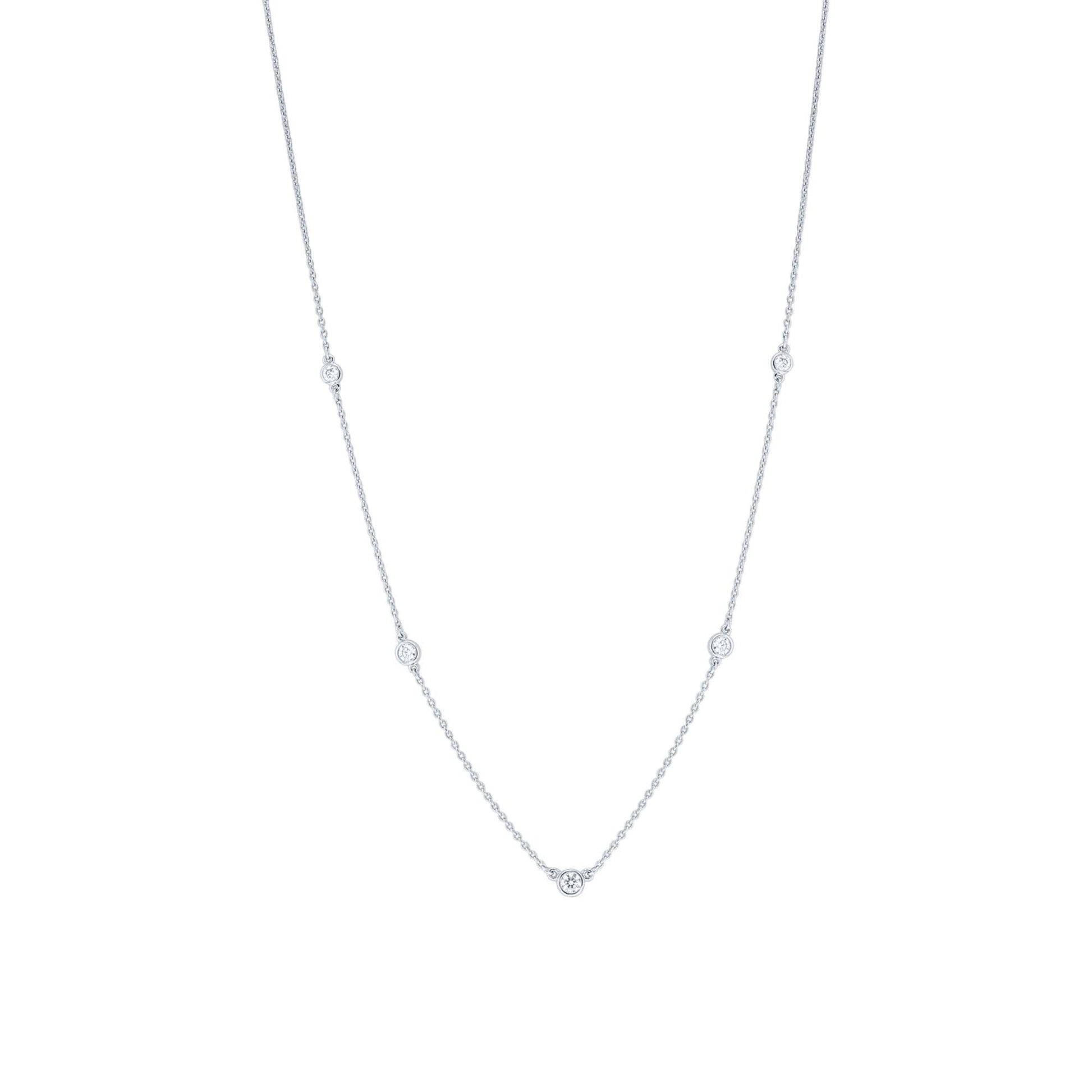 Classic Bezel Station Diamond Necklace 1/4ct