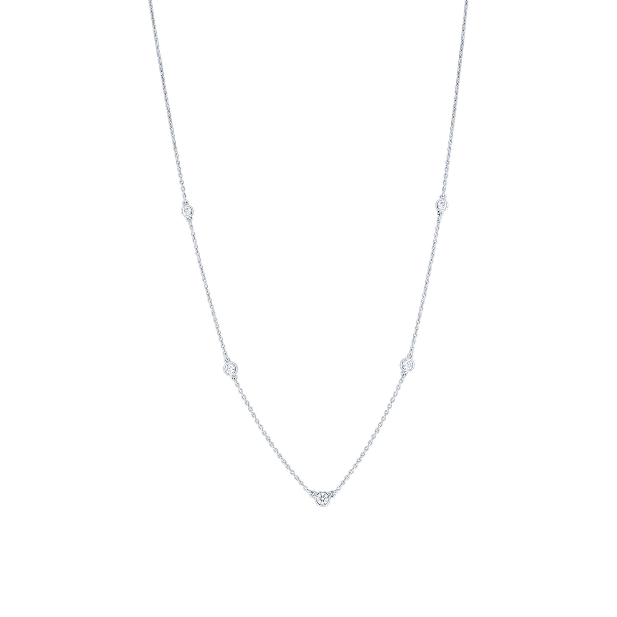 Classic Bezel Station Diamond Necklace 1/4ct