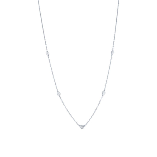 Classic Bezel Station Diamond Necklace 1/4ct