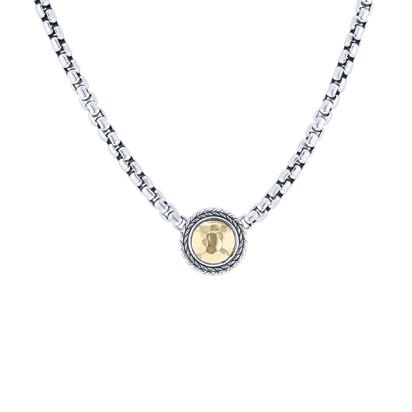 Kira Silver & Gold Box Chain Necklace