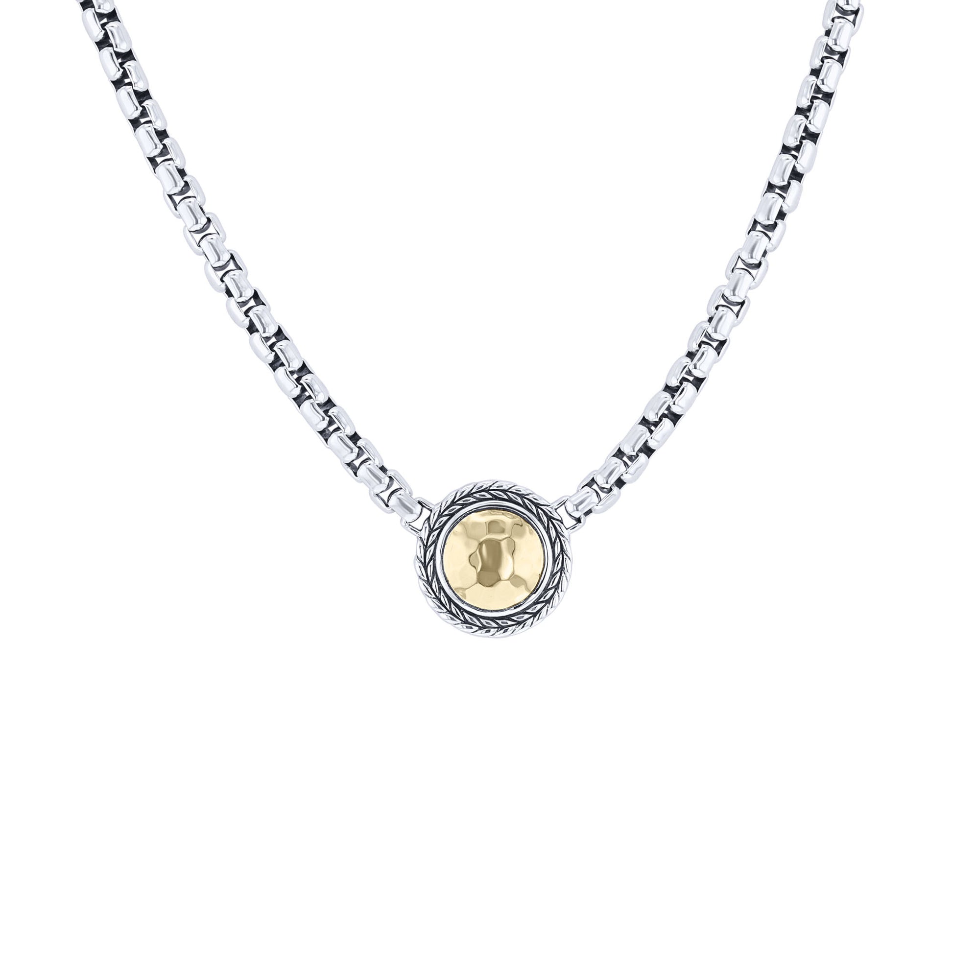 Kira Silver & Gold Box Chain Necklace