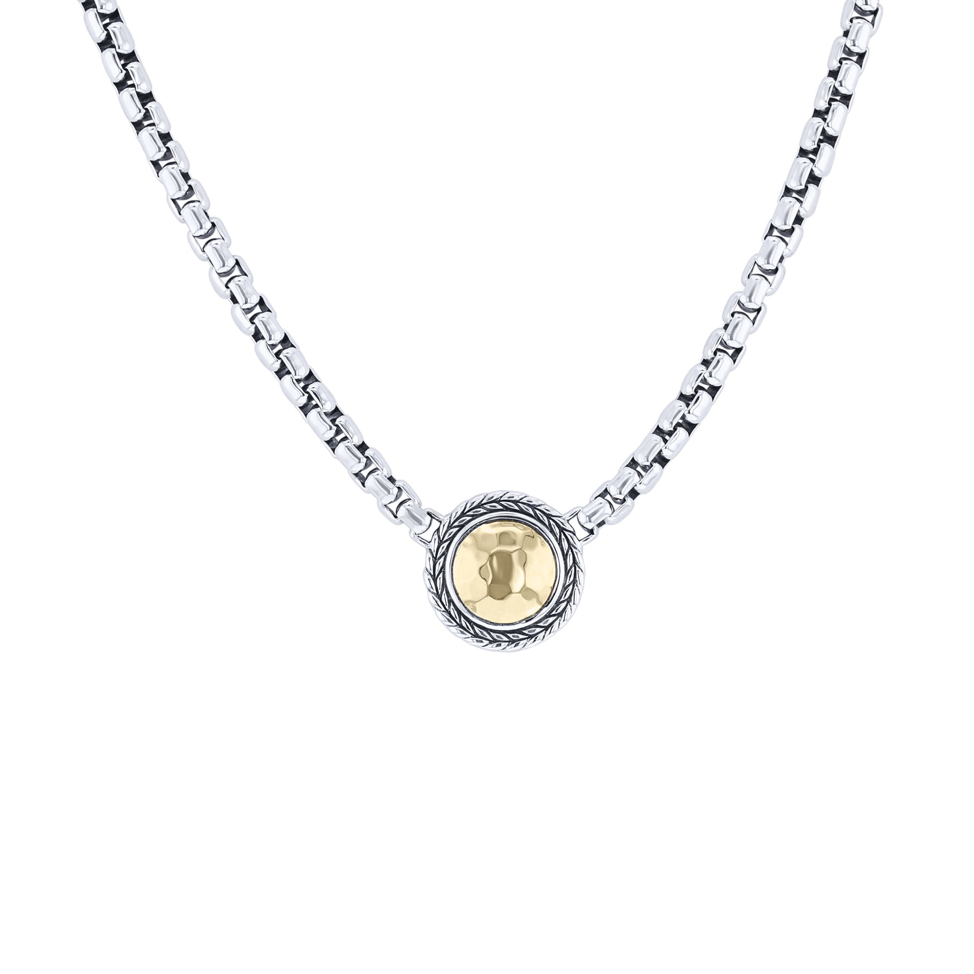 Kira Silver & Gold Box Chain Necklace