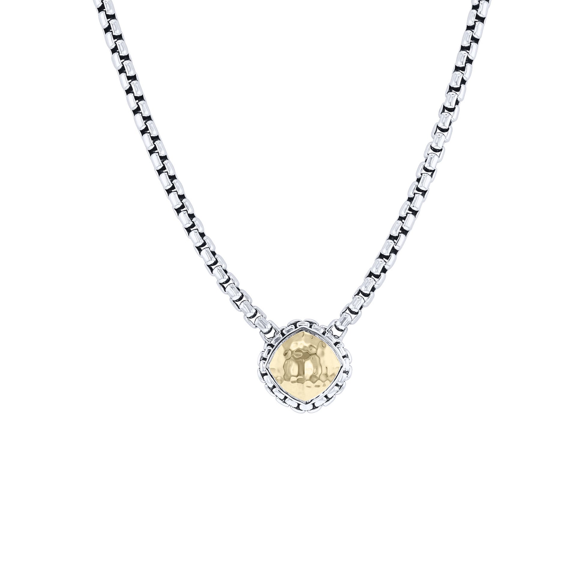 Mazi Silver & Gold Box Chain Necklace