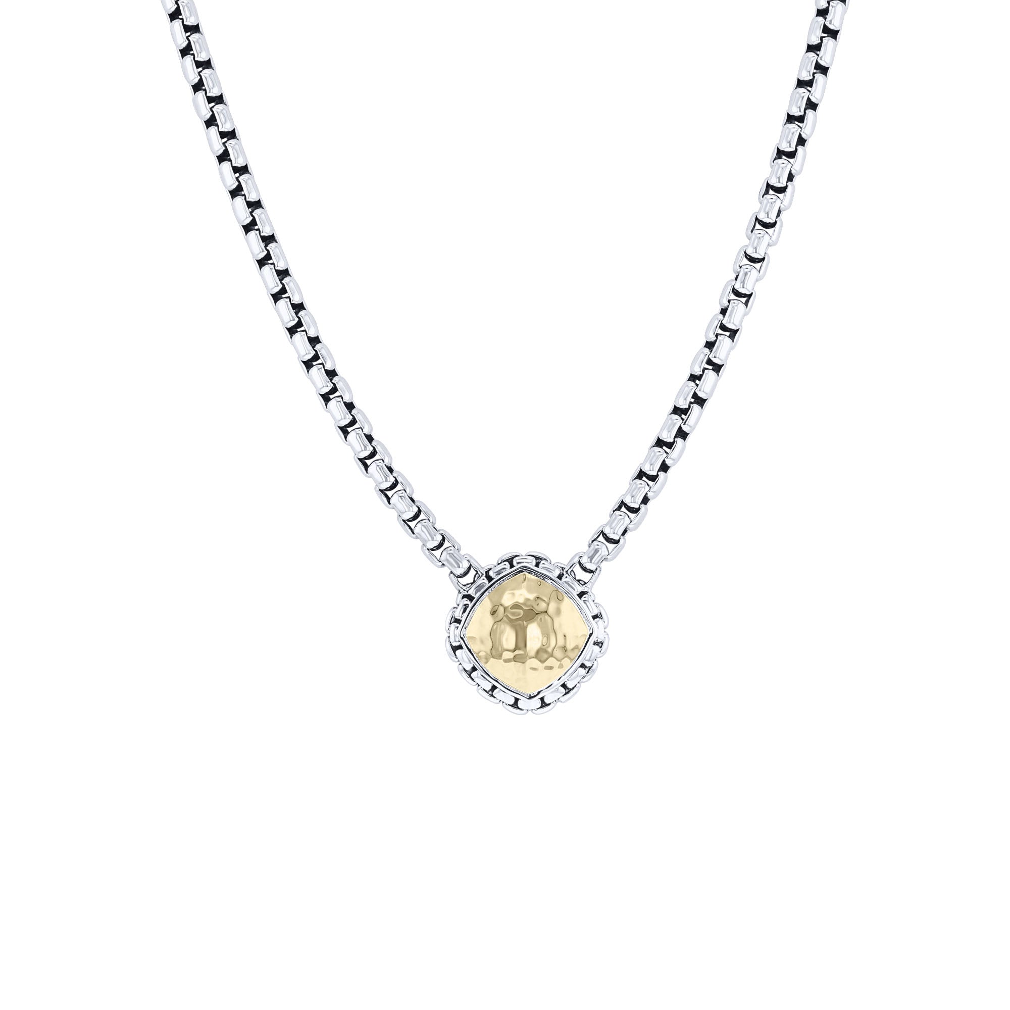 Mazi Silver & Gold Box Chain Necklace