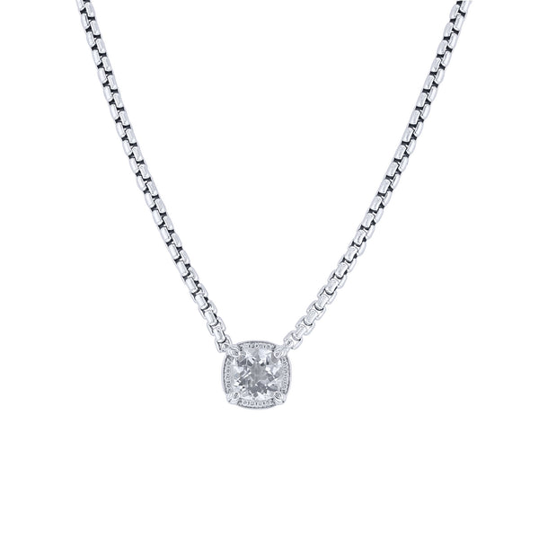 Silver Meera White Topaz & Diamond Necklace – Steven Singer Jewelers Silver Meera White Topaz & Diamond Necklace – Steven Singer Jewelers