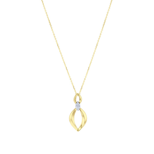 yellow gold necklace with white diamonds 