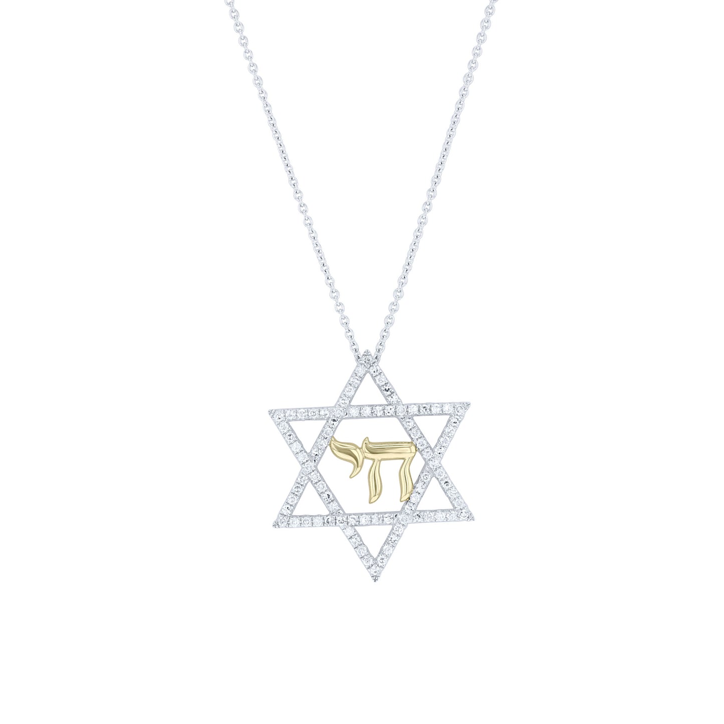 Chai Star of David Diamond Necklace