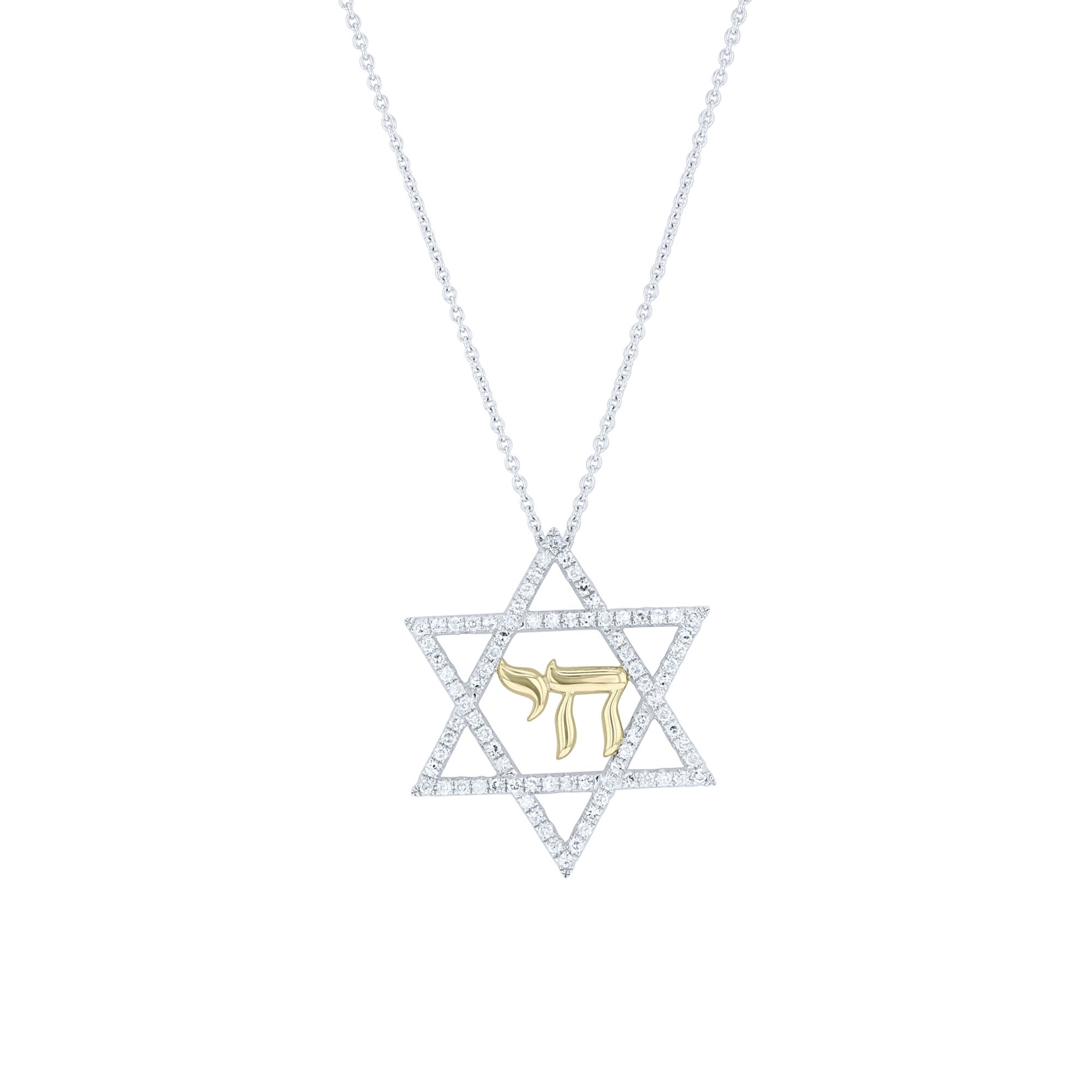 Chai Star of David Diamond Necklace