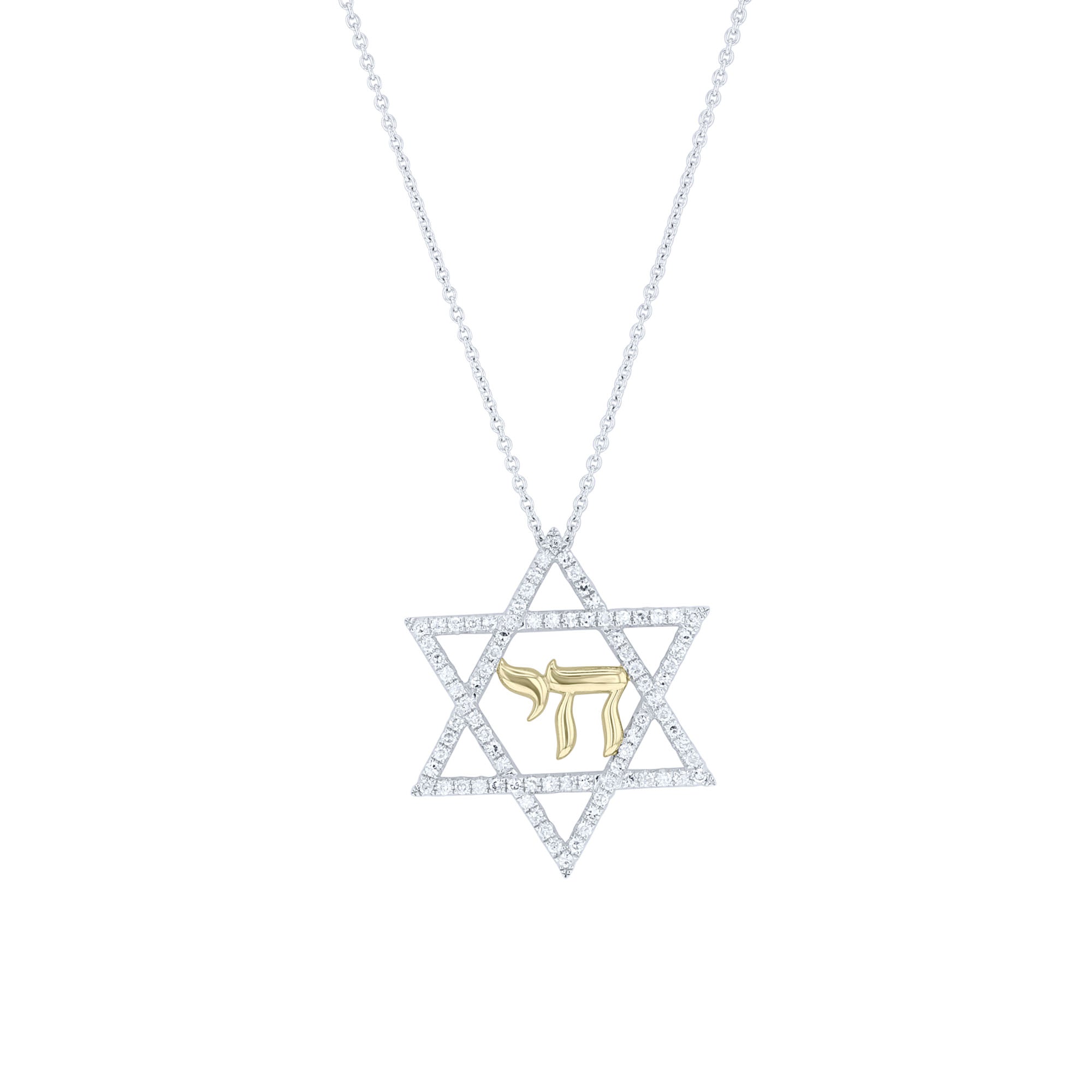 Chai Star of David Diamond Necklace