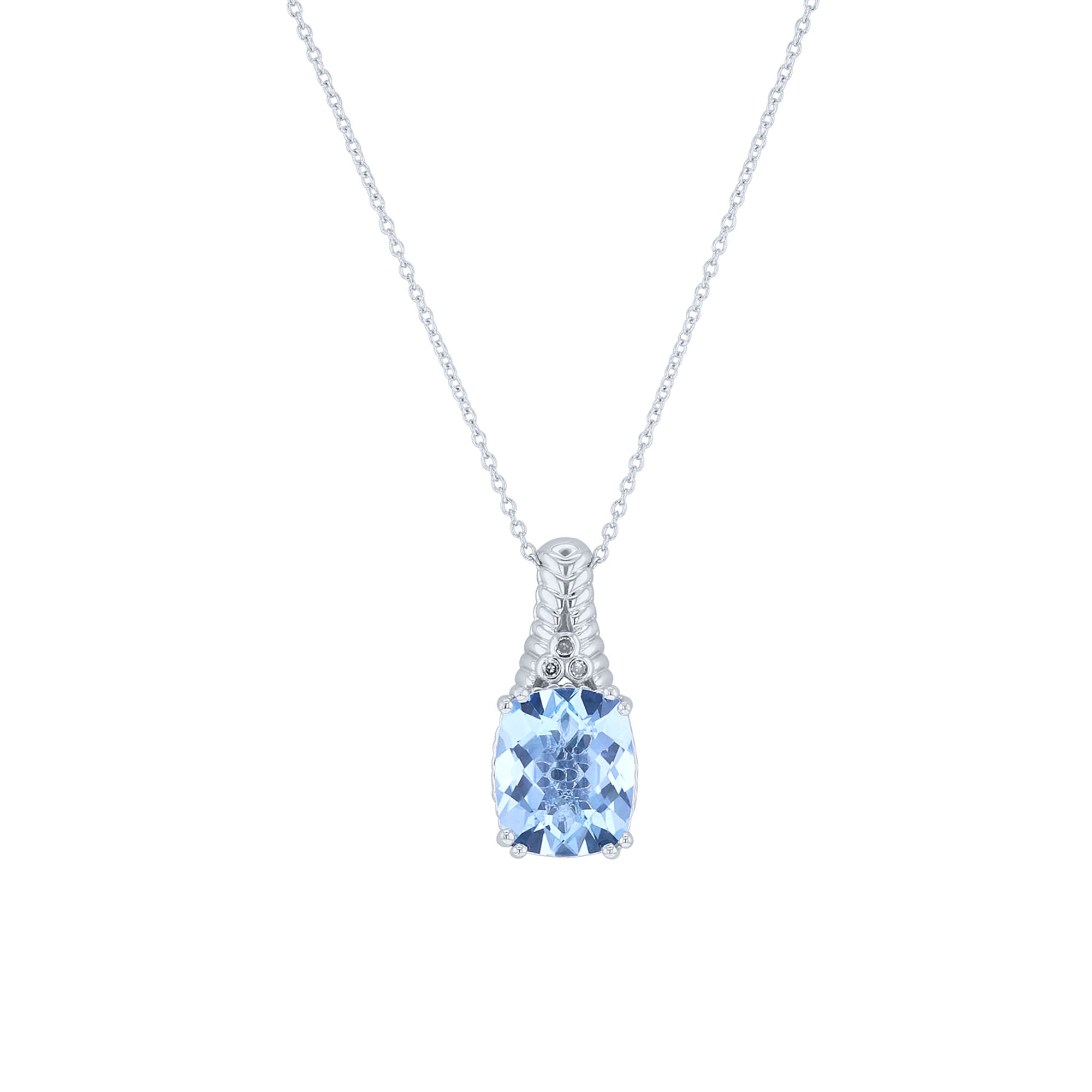 Silver Mina Blue Topaz & Diamond Necklace