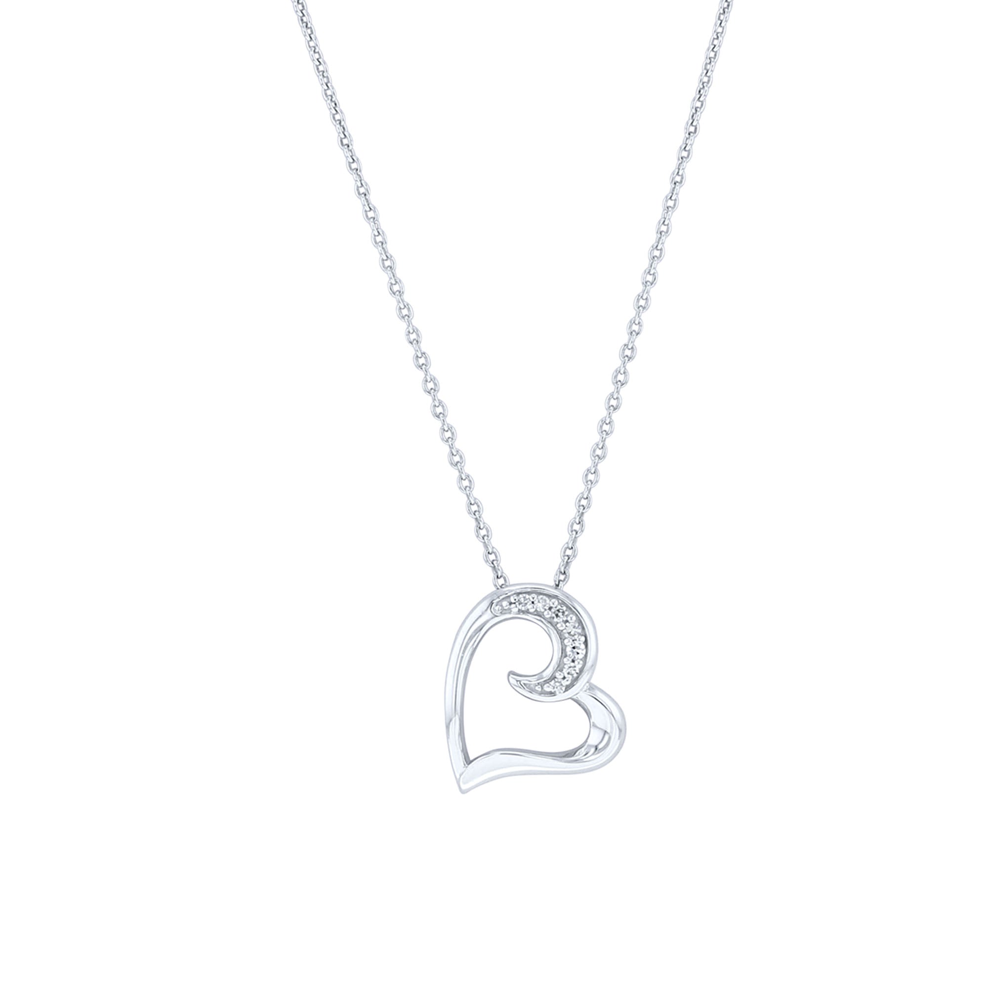 Silver Adoring Heart Diamond Necklace – Steven Singer Jewelers