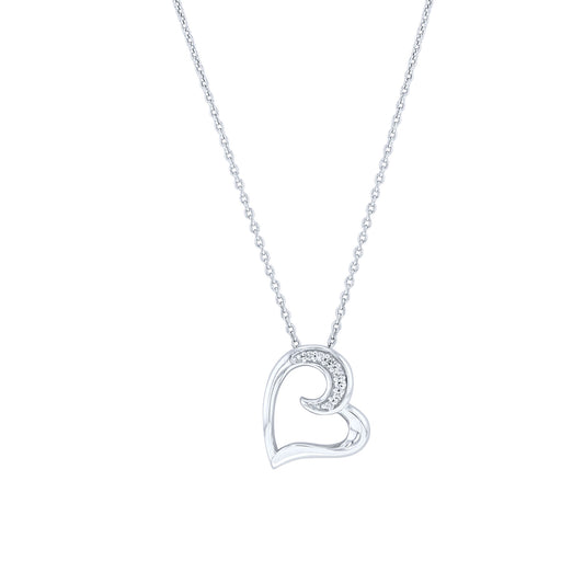 swirly diamond heart necklace