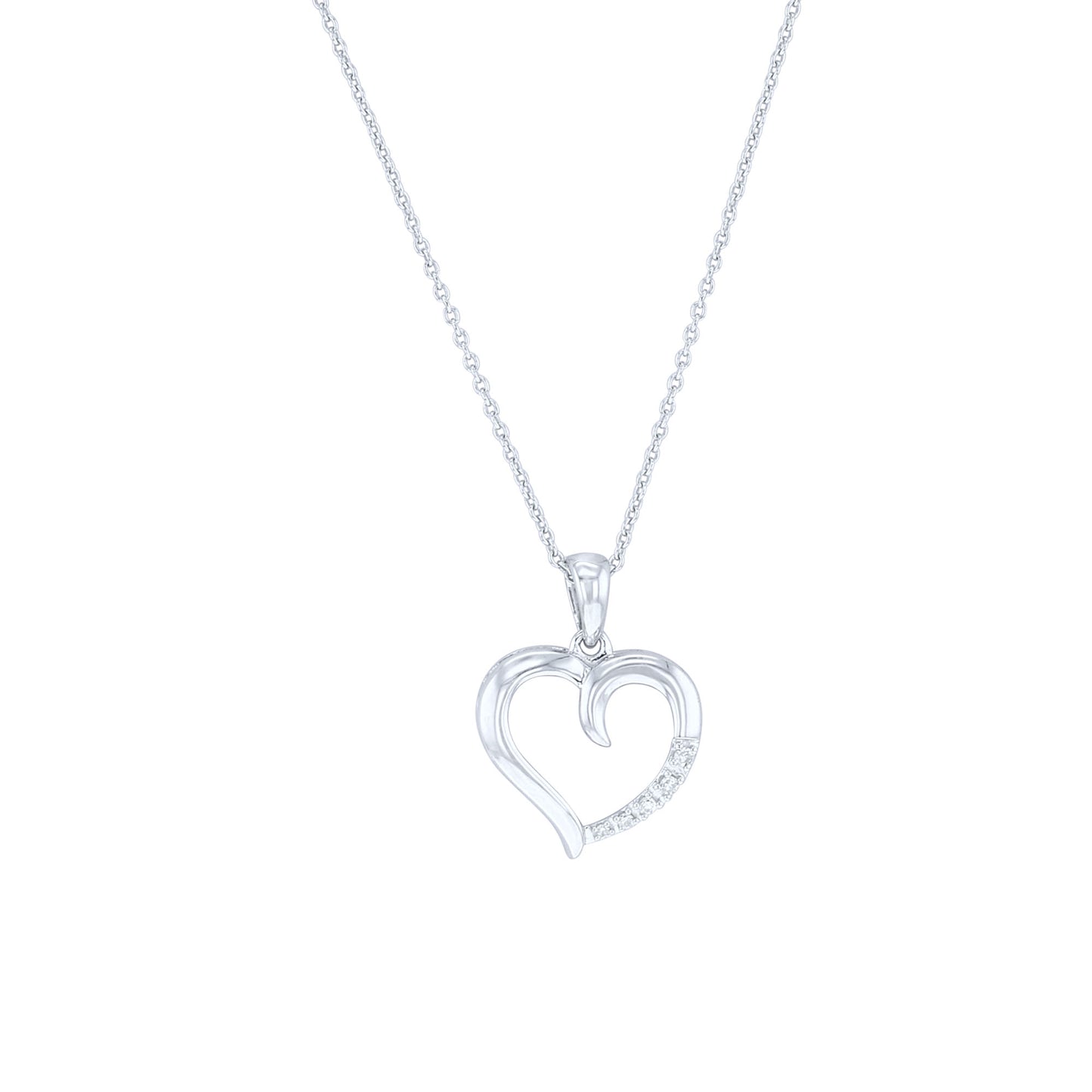 white gold diamond heart on white background