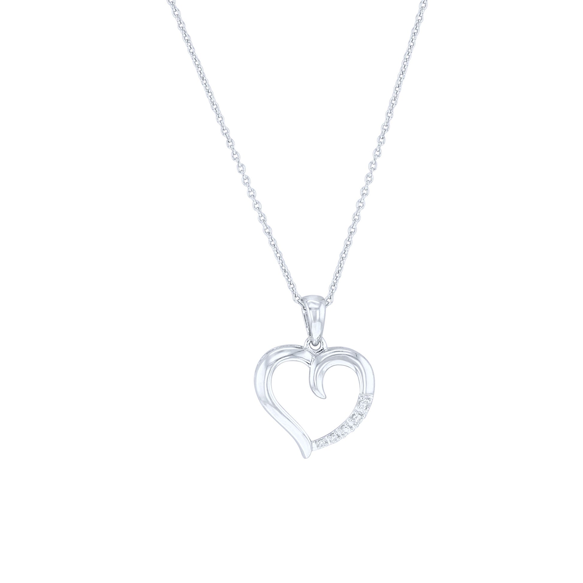 white gold diamond heart on white background