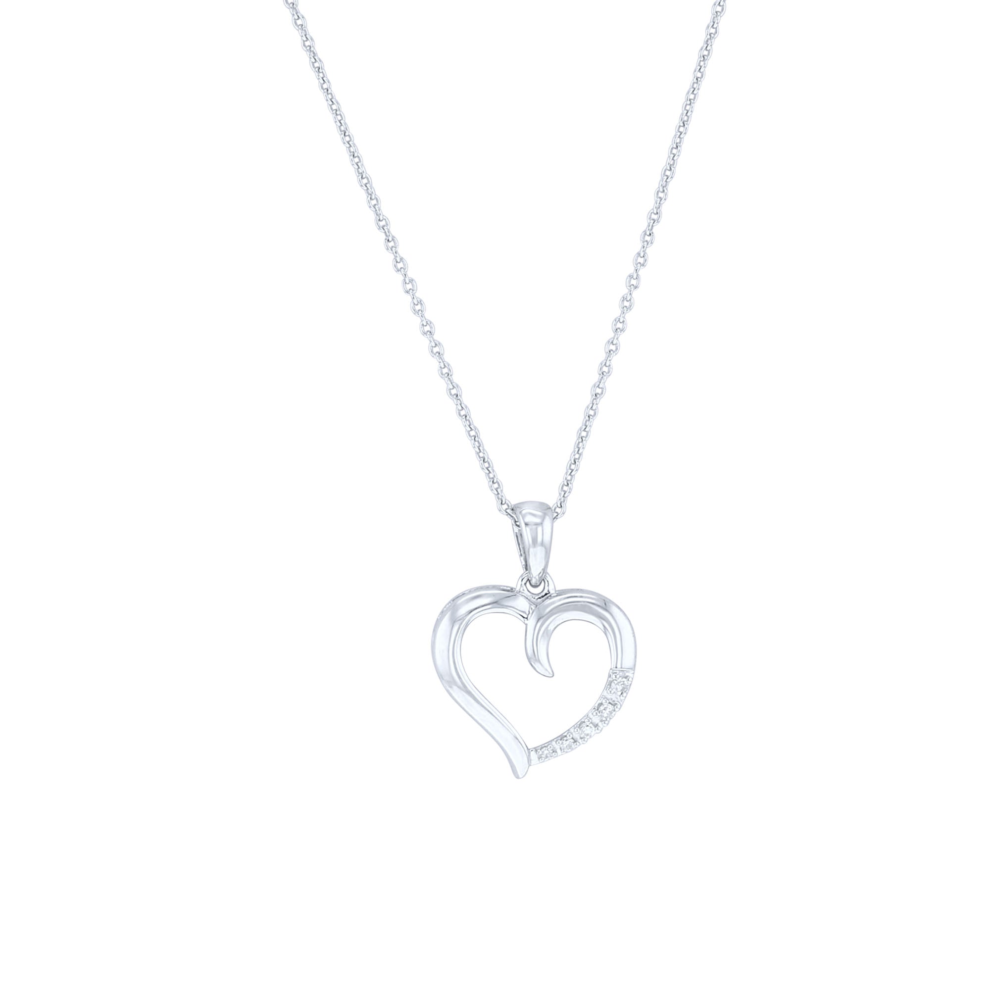 white gold diamond heart on white background