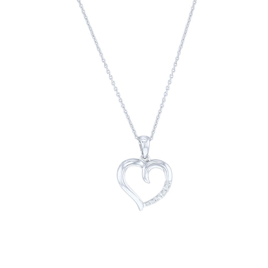 white gold diamond heart on white background