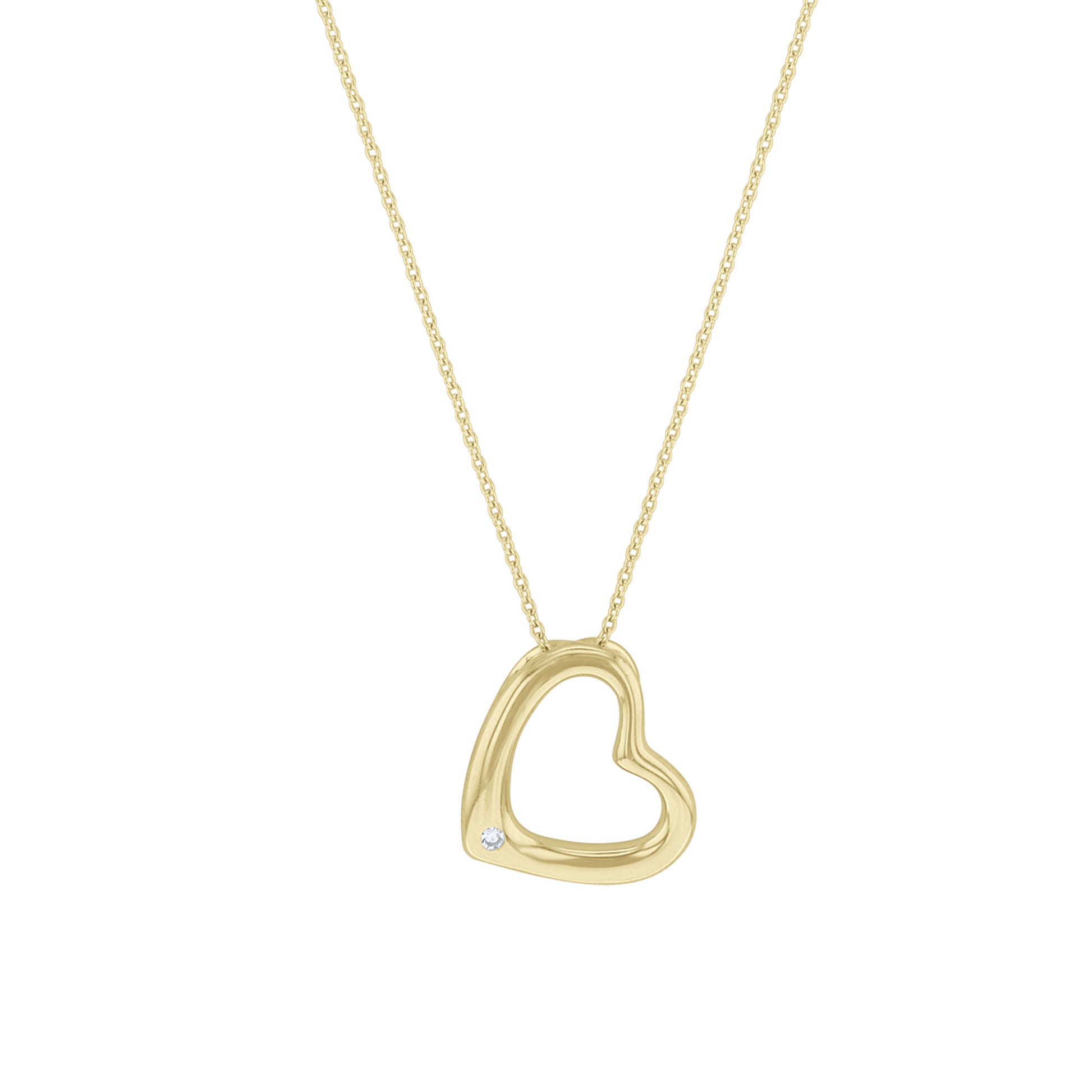 yellow heart necklace with diamond