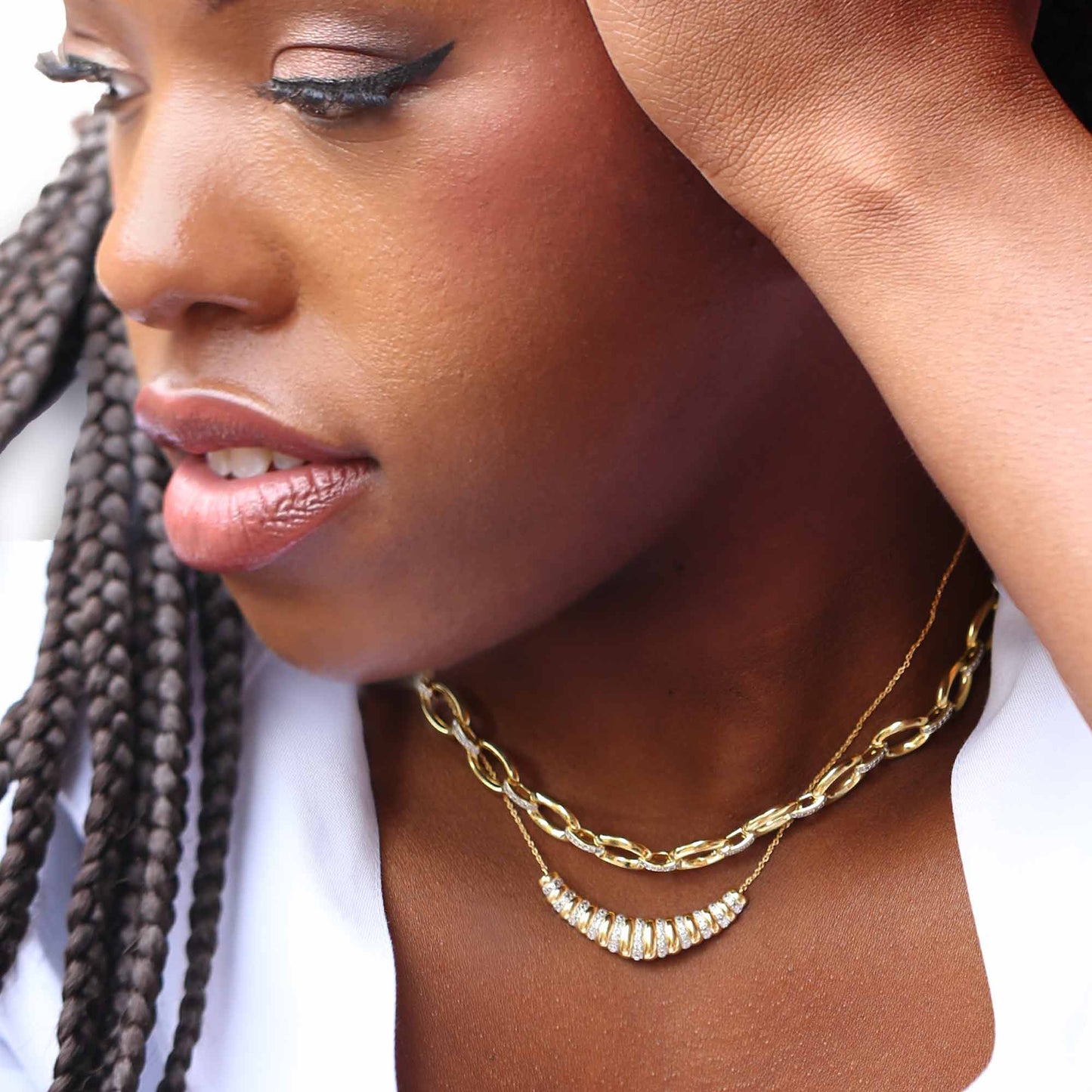 Loren Oval Link Diamond Necklace