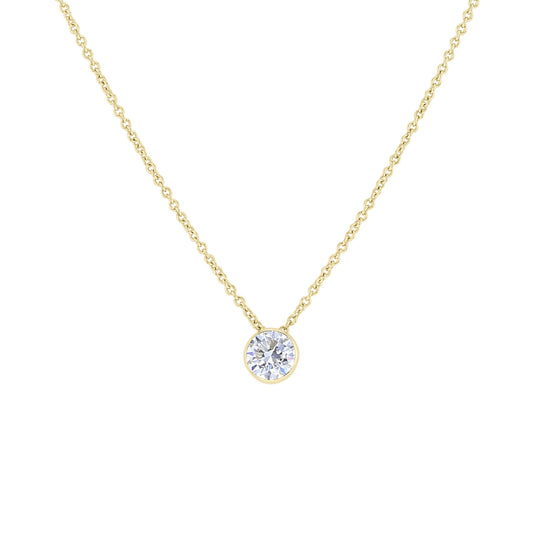 Get Naked Solitaire Diamond Bezel Necklace 1/2ct