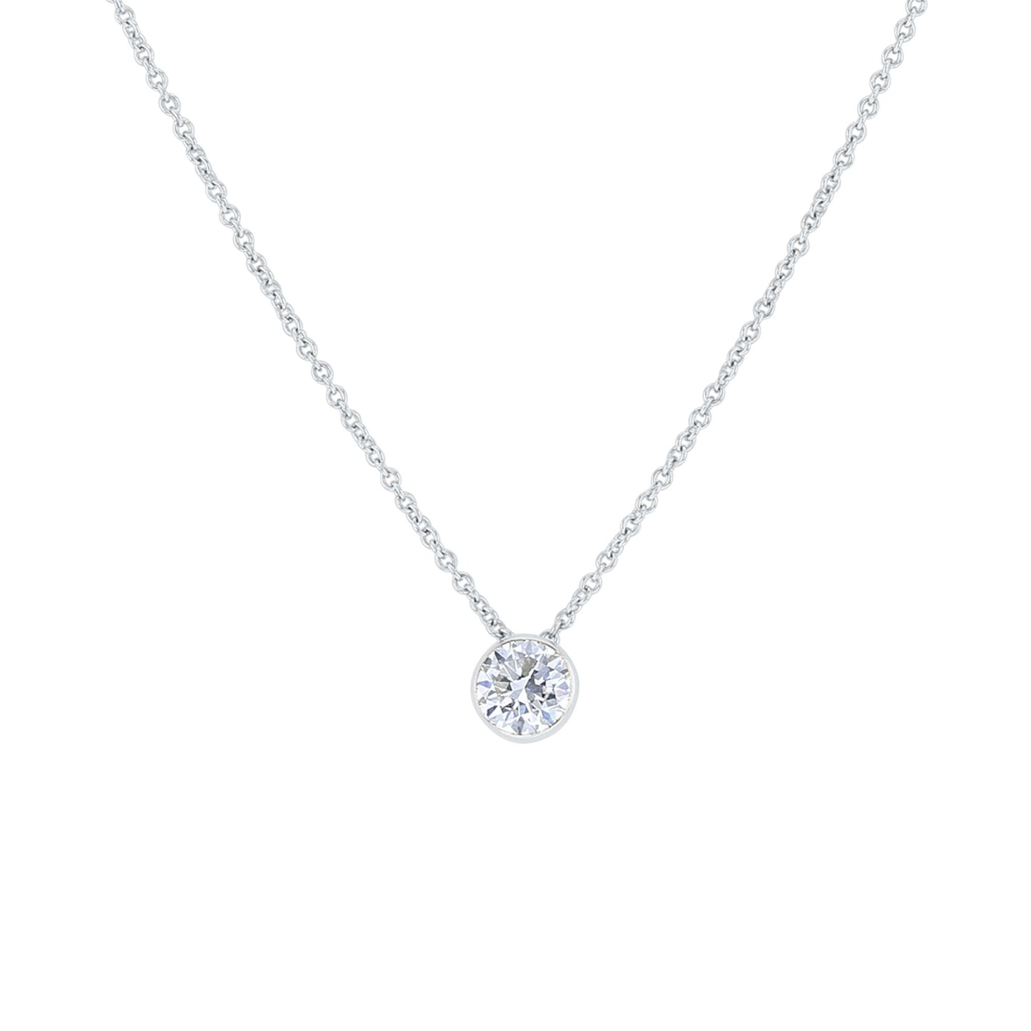 Naked Solitaire Diamond Bezel Necklace 1/2ct