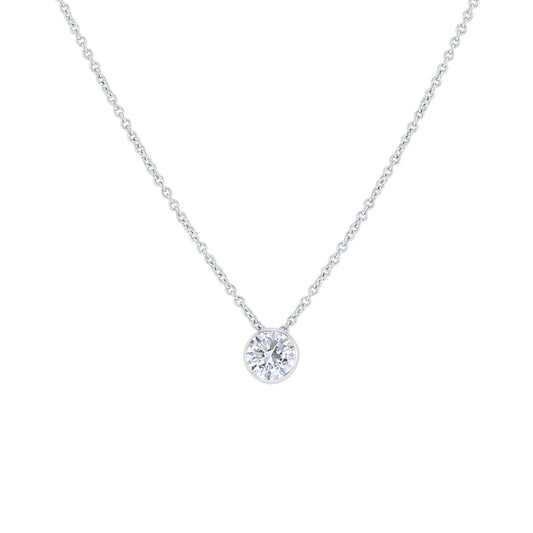 Naked Solitaire Diamond Bezel Necklace 1/2ct