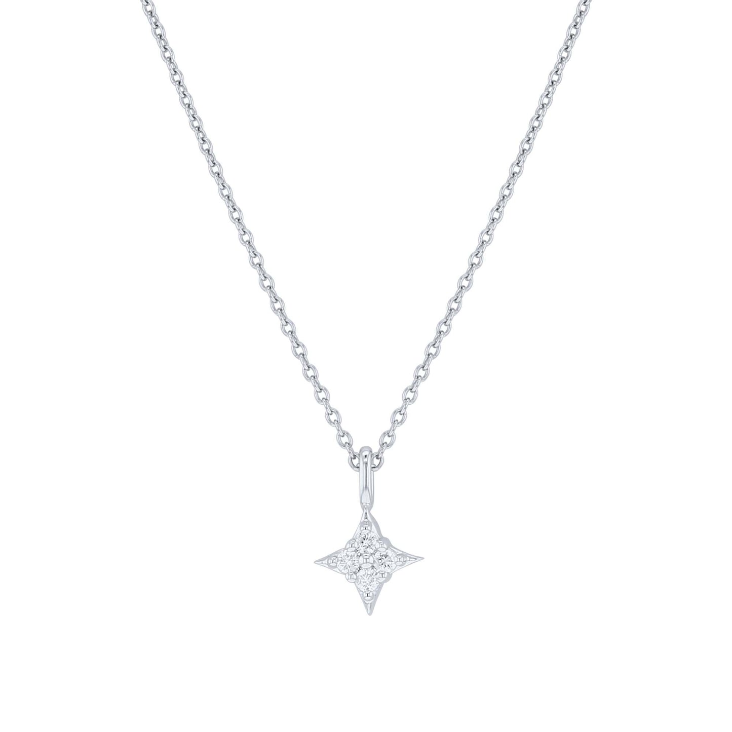 Silver Star of Hope Diamond Necklace- 1/10ct