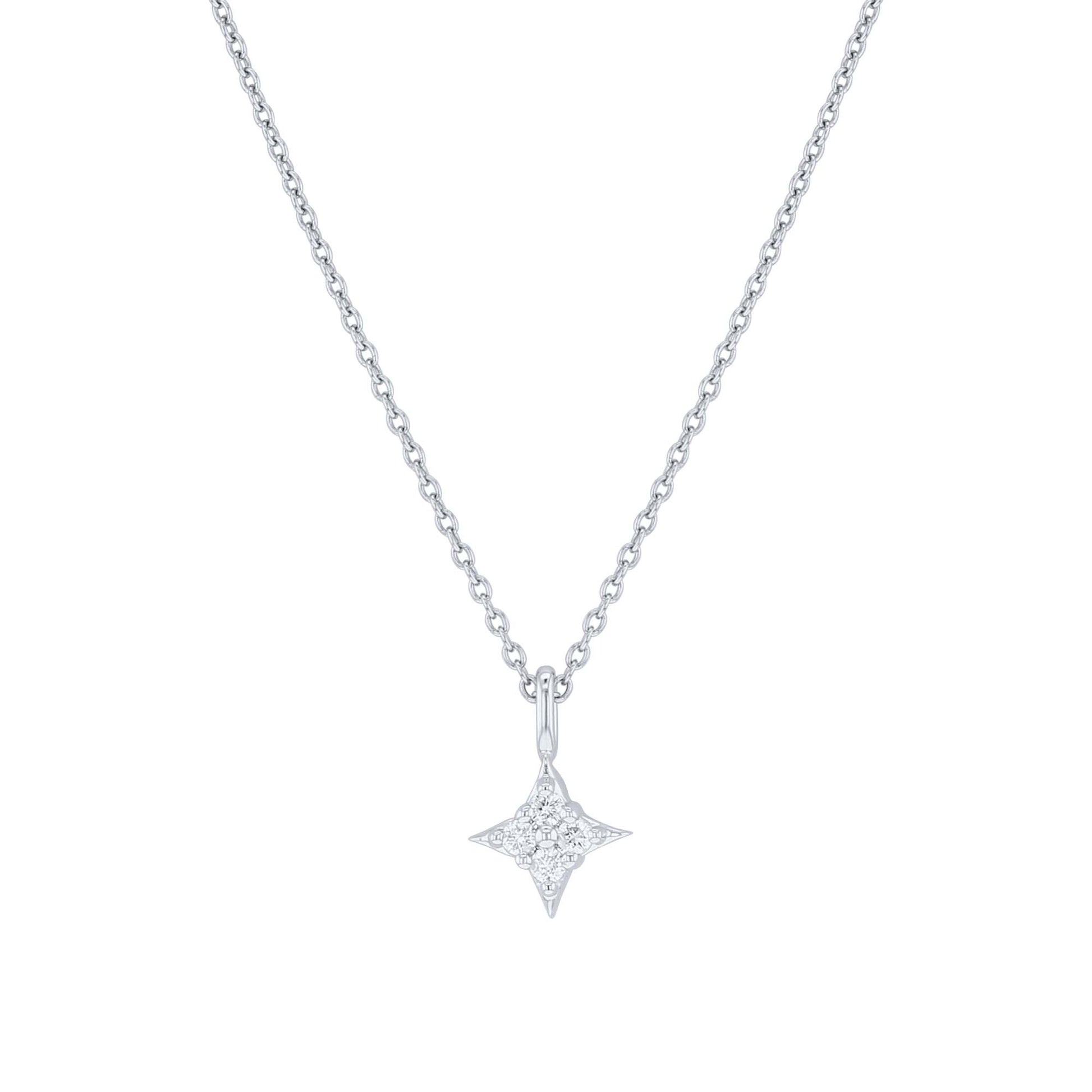 Silver Star of Hope Diamond Necklace- 1/10ct
