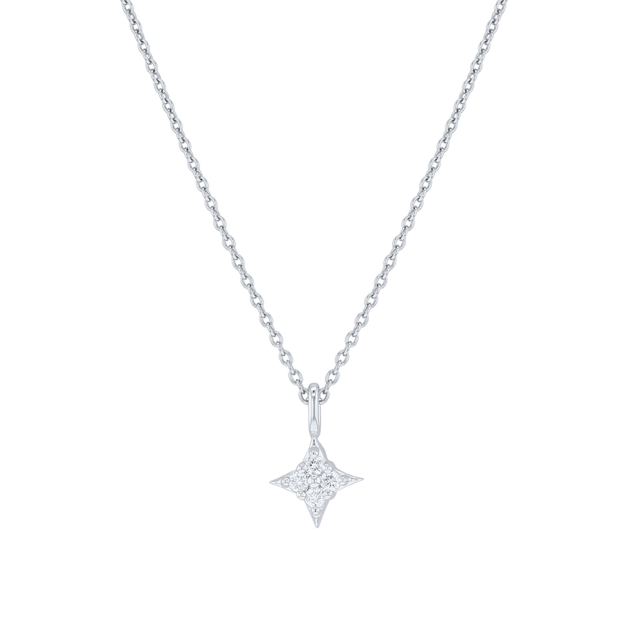 Silver Star of Hope Diamond Necklace- 1/10ct
